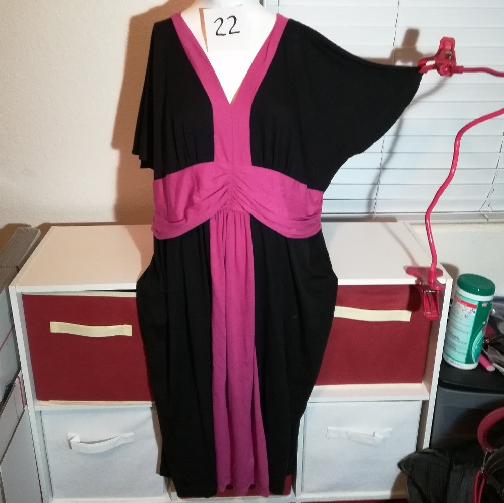 Size 22 dress pink & black